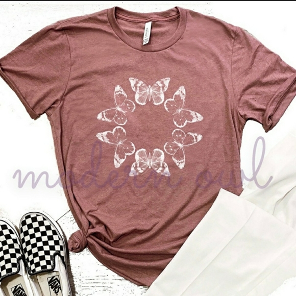 Pink Butterfly Shirt! S, M, L Sizes! - Picture 1 of 9